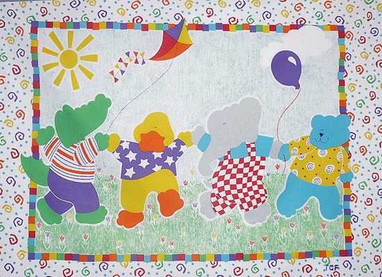 Spring Dance Kites Quilt Fabric Panel